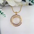 Gold Circle Pendant Memorial Cremation Urn Necklace In Personalised Box