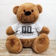 100th Birthday Personalised Bear with T-Shirt - Brown 40cm