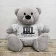 Birthday Personalised Bear with T-Shirt - Grey 40cm