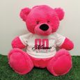 30th Birthday Personalised Bear with T-Shirt - Hot Pink 40cm