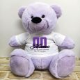 1st Birthday Personalised Bear with T-Shirt - Lavender 40cm