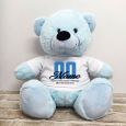 Birthday Personalised Bear with T-Shirt - Light Blue 40cm