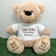 Custom Message Teddy Bear with T-Shirt Cream 40cm
