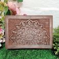 100th Birthday Carved Mandala Wood Trinket Box