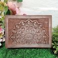 Christening Carved Mandala Wood Trinket Box