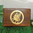 1st Birthday Unicorn Gold Inlay Wood Trinket Box