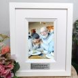 100th Birthday Personalised Photo Frame Silhouette White 4x6 