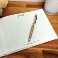 Personalised Baptism Guest Book & Pen White & Gold