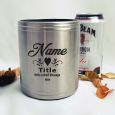 Best Man Engraved Silver Stubby Can Cooler Personalised