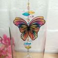 70th Birthday Glass Candle Holder Rainbow Butterfly