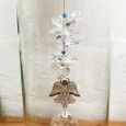 First Communion Glass Candle Holder Sapphire Angel