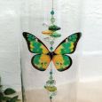 Nana Glass Candle Holder Green Butterfly