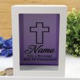 Christening Personalised Money Box Photo Insert - Purple