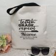 Teach - Grade - Repeat Personalised Tote Bag