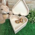 Wooden Easter Heart Box - Coloured Eggs
