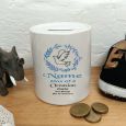 Christening Money Box Coin Bank-Blue Dove