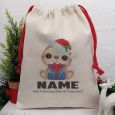 Personalised Christmas Sack 35cm  - Baby Sloth