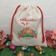 Personalised Easter Sack Hunt Bag 30cm  - Happy Eggs