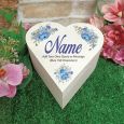 Nana Wooden Heart Gift Box - Blue Floral