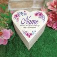Birthday Wooden Heart Gift Box - Watercolour Floral