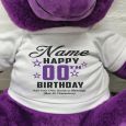 Personalised Birthday Bear Purple Plush 40cm