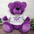 Get Well Bear with Personalised T-Shirt Purple 40cm