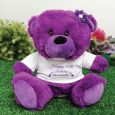 Personalised 90th Birthday Bear Purple Plush