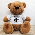 Christening Personalised T-Shirt Bear 40cm Brown