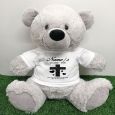 Baptism Personalised T-Shirt Bear 40cm Grey