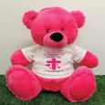 Baptism Personalised T-Shirt Bear 40cm Hot Pink