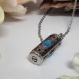 Blue Gemstone Urn Pendant Necklace in Personalised Box