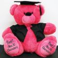 Personalised Graduation Bear with Cape Pink 40cm 
