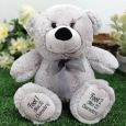 Personalised Message Bear 30cm Silver Grey