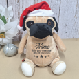 Christmas Pug Dog Cubbie Plush