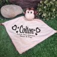 Personalised Baby Security Comforter Blanket Monkey