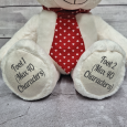 Custom Personalised Teddy Bear Gordy Red Tie 40cm
