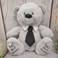 Grey Dad Bear with Black Tie 30cm