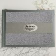 60th Birthday Personalised  Glitter Guest Book- Pewter
