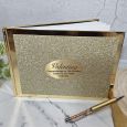 Personalised 13th Birthday Guest Book Album Gold Glitter