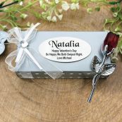 Valentines Day Gift Crystal Rose in Personalised Box 