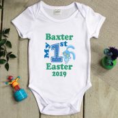 Personalised 1st Easter Bodysuit - Blue Bunny