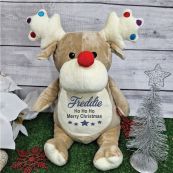 Christmas Reindeer Cubbie Plush Taupe