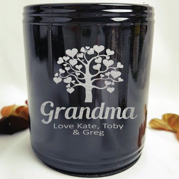 Grandma Engraved Black Can Cooler Personalised