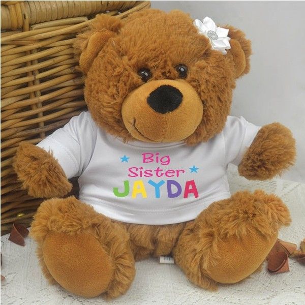 Big Sister Personalised Teddy Bear Brown Plush