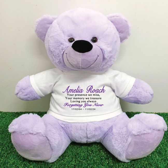 Personalised Memorial Teddy Bear 40cm Lavender