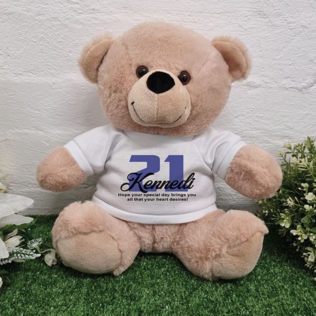 21st Birthday Bear Cream Plush 30cm