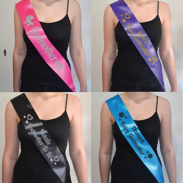 Baby Shower Sash - Godmother To Be - 11 Colours