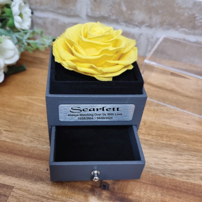 Memorial Yellow Eternal Rose Jewellery Gift Box