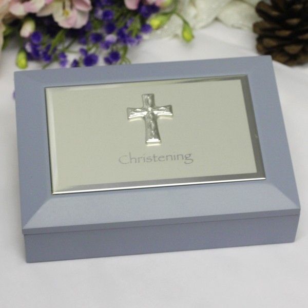Christening Keepsake Memory Box - Blue