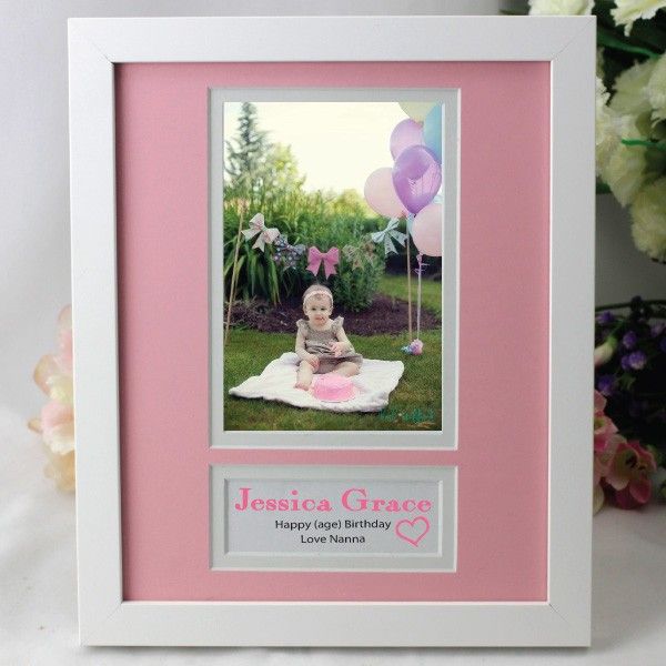 Personalised Birthday  Photo Frame 4x6 - Pink